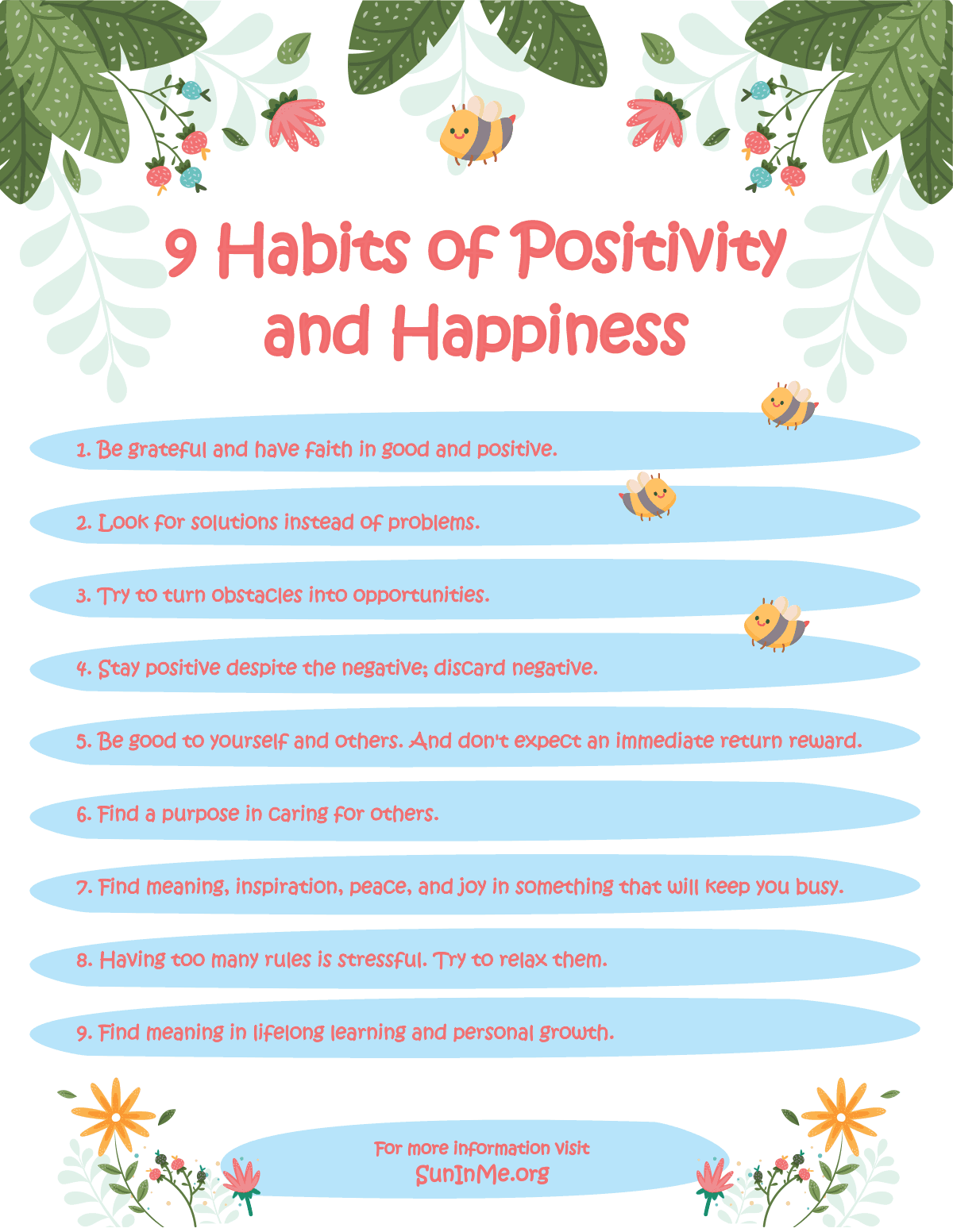9 Habits of Positivity and Happiness List