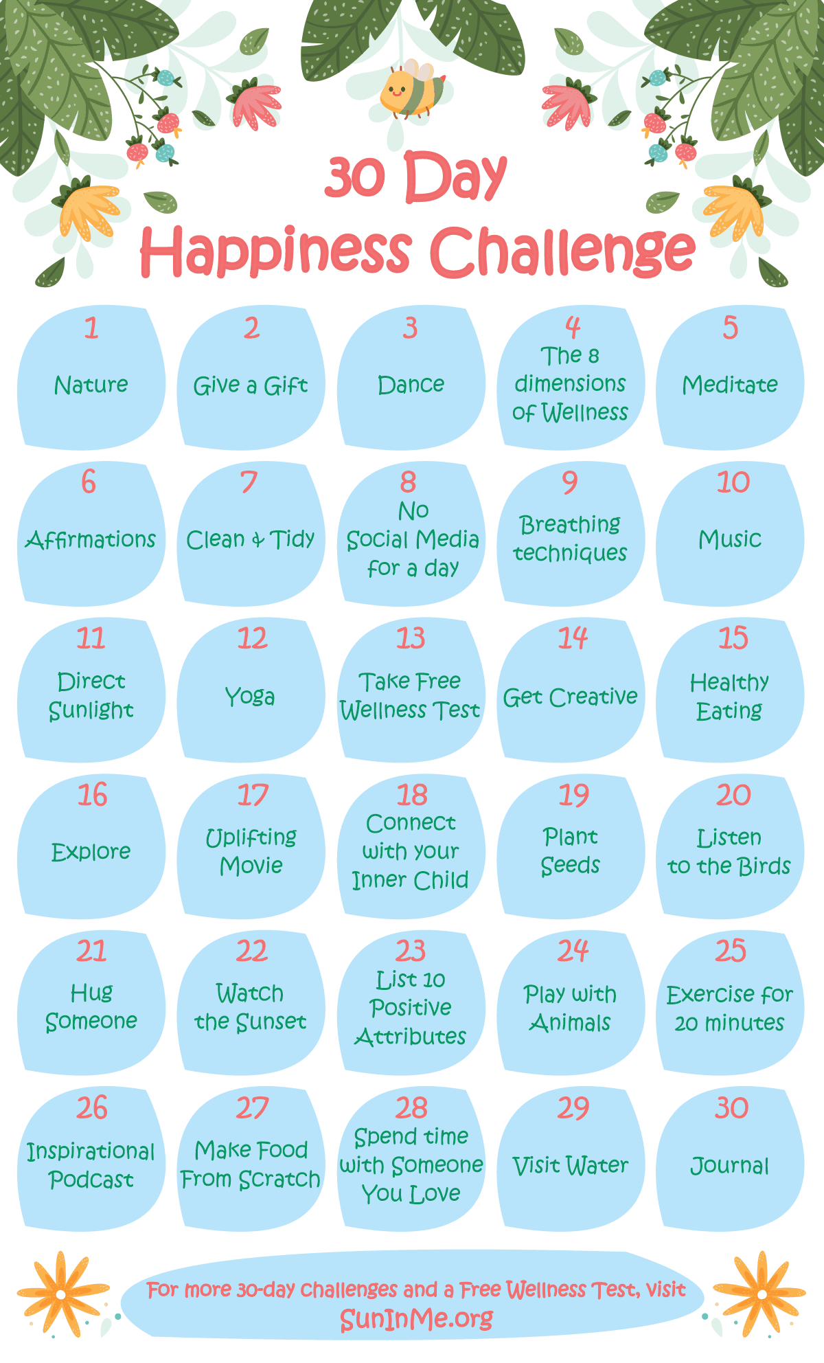 30 Day Happiness Challenge for your Happiest Month of the year