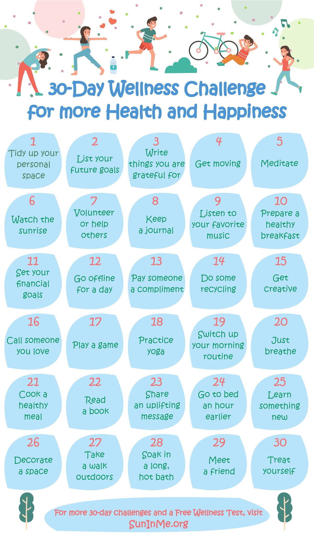 30 Day Wellness Challenge for more Health and Happiness